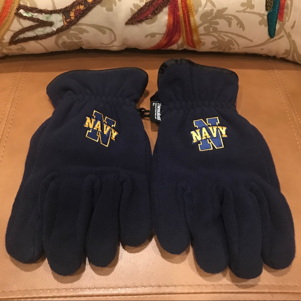 Navy Gloves. Medium. Purchased at Naval Academy.